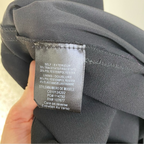 Alice + Olivia Black Wide Leg Dress Pants Size 8 Satin Stretch Waist Altered * - Picture 12 of 15